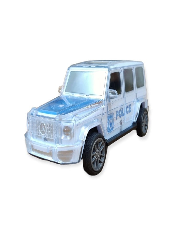 PLUSPOINT Police car Friction Powered with led Lights and Music Siren Kids Toddler Car Toy Push n go Toy car for Kids Pretend Play City Service Vehicle (Police Jeep) - Image 1